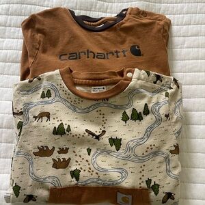 Carhartt Brown and Cream Baby Shirt Set